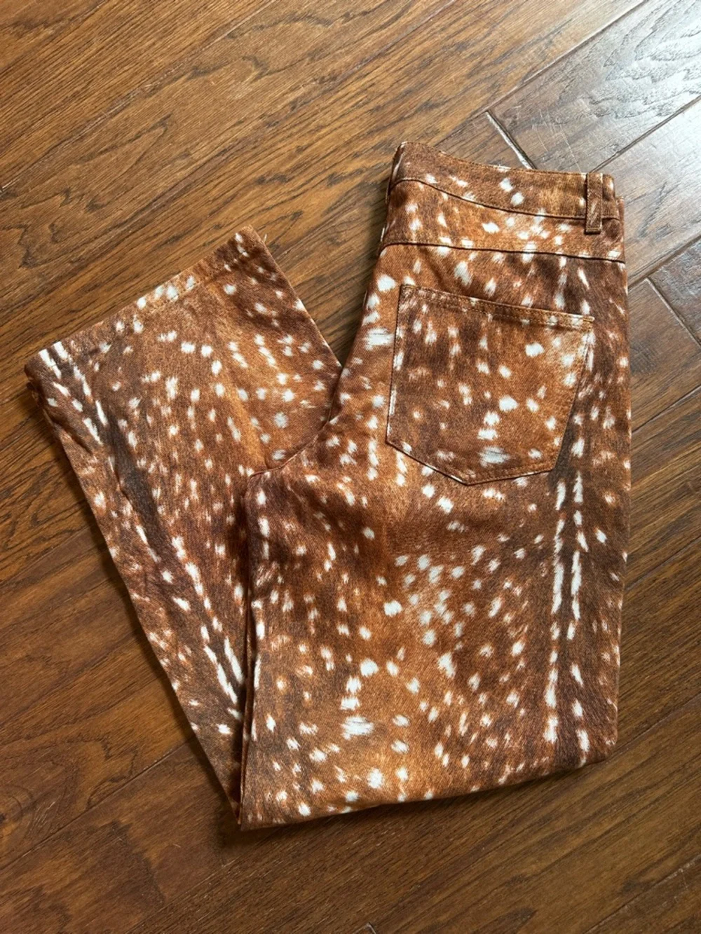 ASOS Brown Spotted Wide Leg Pants US 8 - Picture 7 of 8